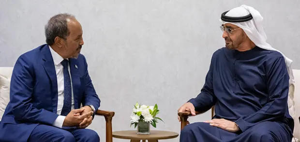 SOMALI PRESIDENT HASSAN SH. MMOHAMOUD MBZ OF UAE 2023 MAY